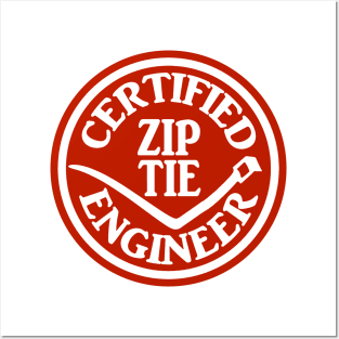 Certified Zip Tie Mechanic Sticker, Funny Technician Mechanic Electrician Construction Posters and Art